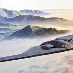 b2 aircraft oil painting